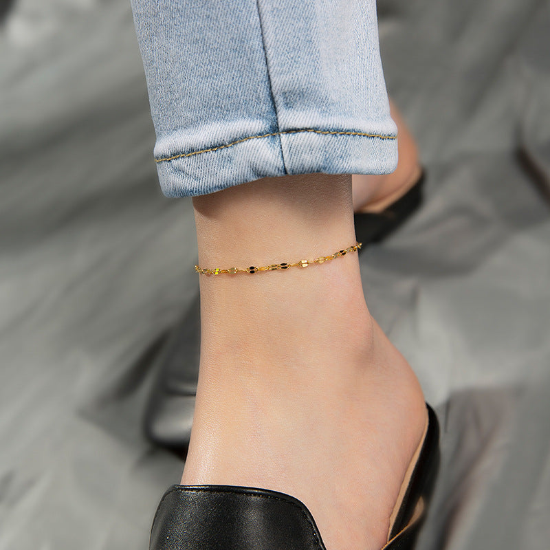 18k Gold Fashion Exquisite Lips High-end Design Versatile Anklet