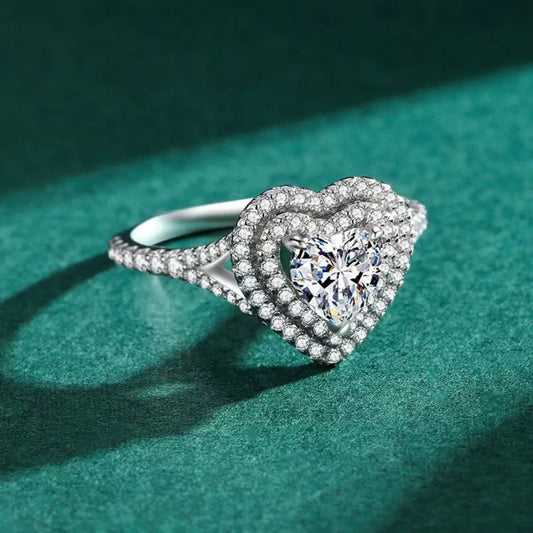 Diamond ring on a green textured background
