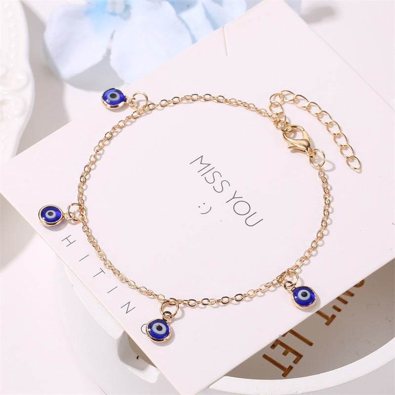 Exquisite personalized eye pendant design versatile anklet