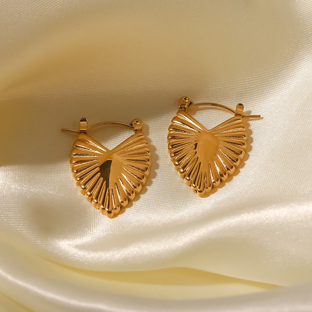 18K Gold Plated Geometric Heart Earrings