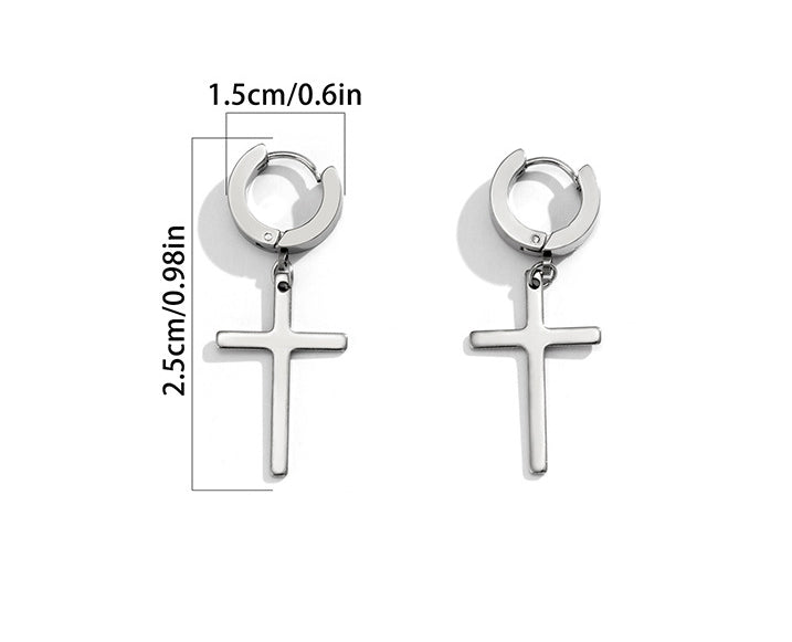 Fashionable cross design simple cold style all-match earrings