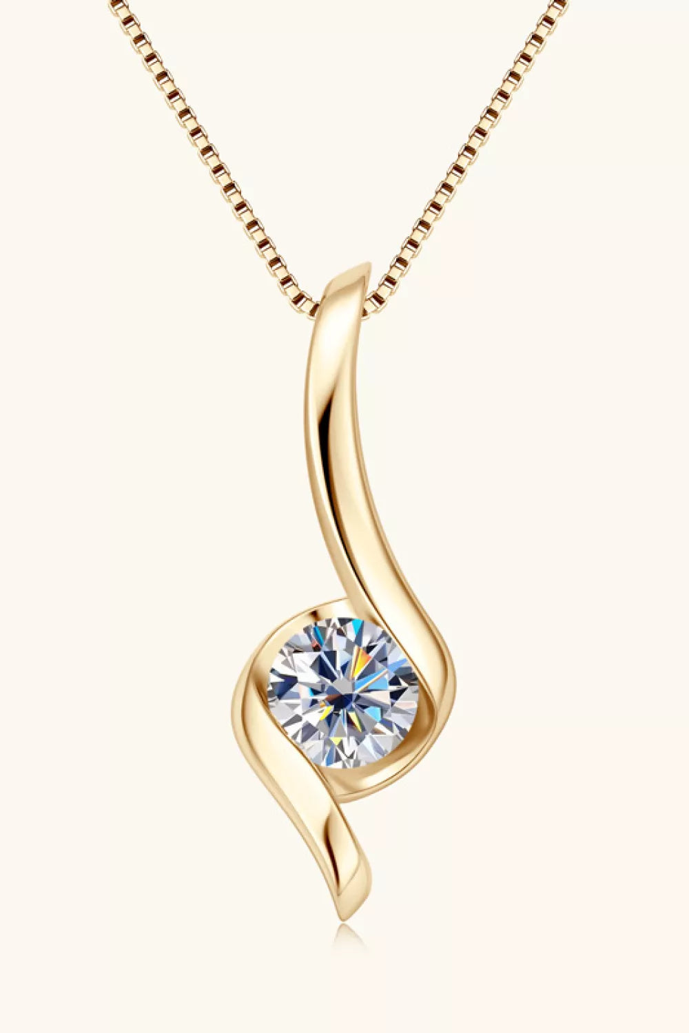 1 Carat Moissanite 925 Sterling Silver Necklace and Earrings bundle