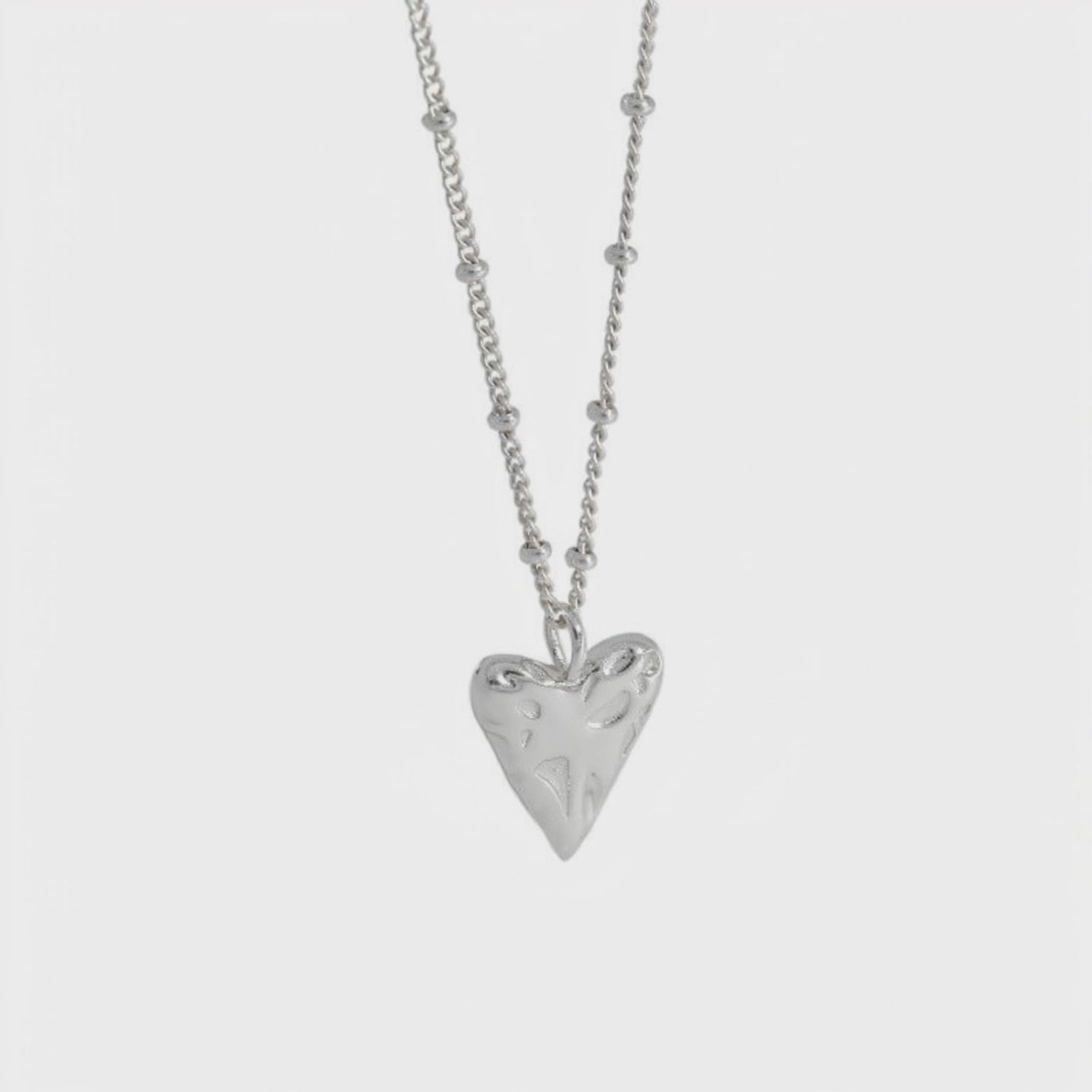 Video for Women Irregular Love Heart 925 Sterling Silver Necklace