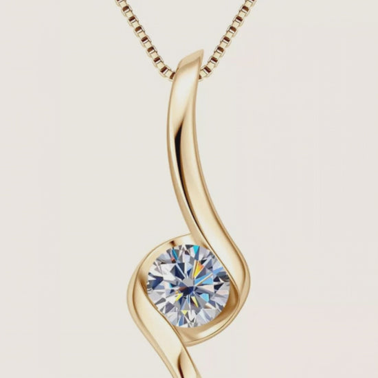 Video for 1 Carat Moissanite 925 Sterling Silver Necklace